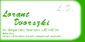 lorant dvorszki business card